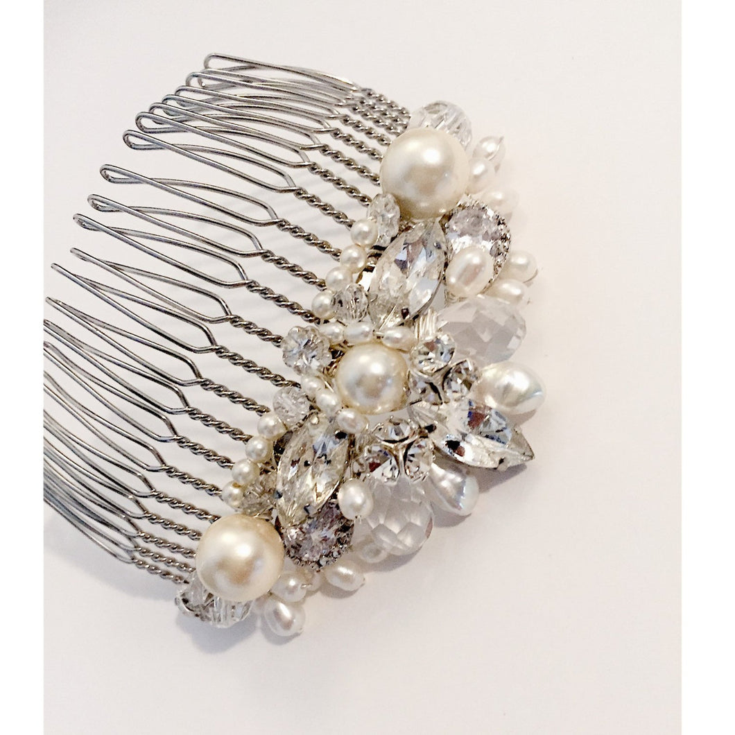 The Elizabeth Bridal Art Deco inspired tiara and hair comb