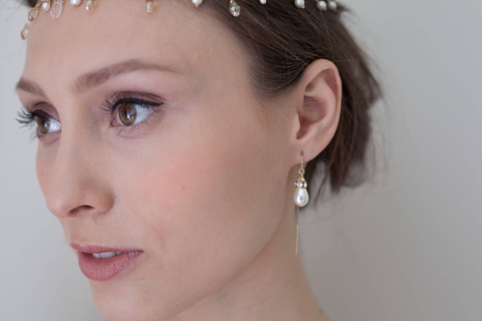 Swarovski Pearl threader earrings Oohjacquelina
